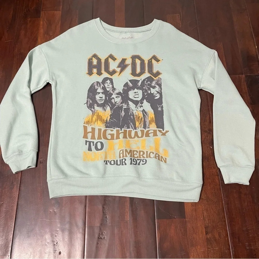 AC/DC Gray Sweatshirt with Graphic Print